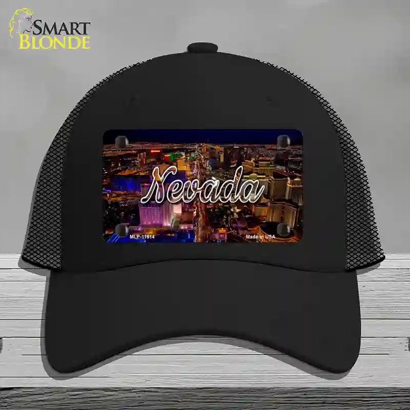 HAT01-MLP-11614 Nevada City Lights State Novelty License Plate Hat, Mesh - Black