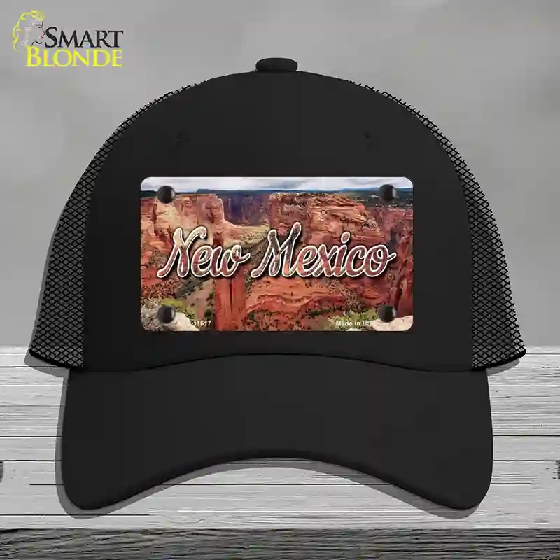 HAT01-MLP-11617   Mexico Red Canyon State Novelty License Plate Hat, Mesh - Black