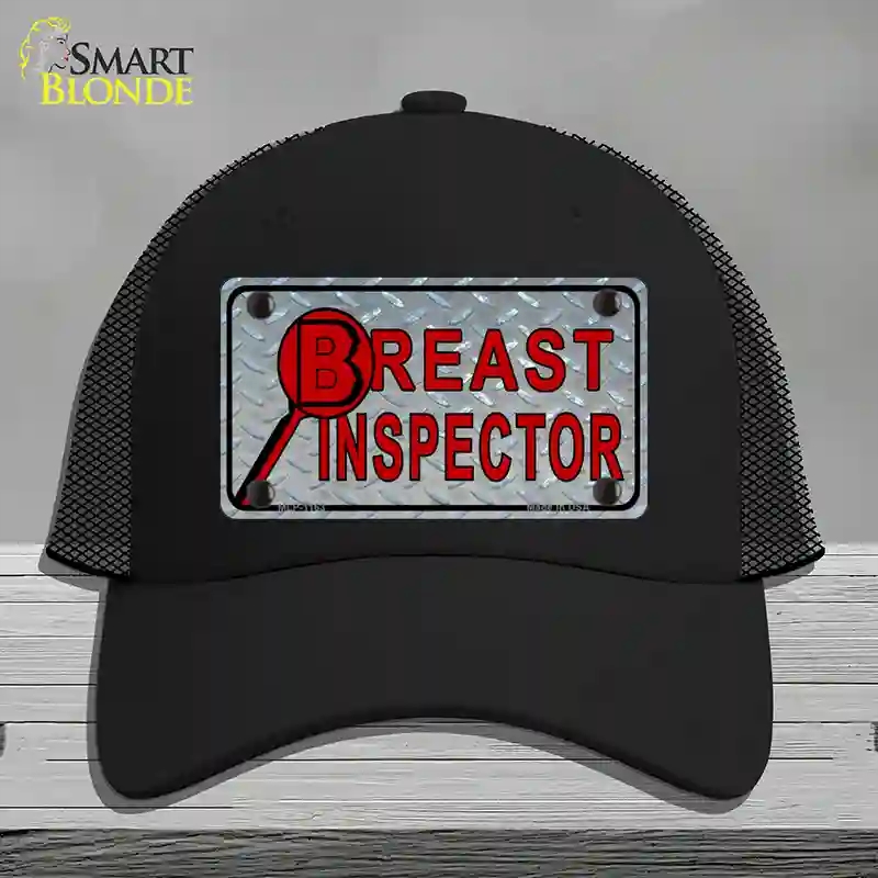 HAT01-MLP-1163 Breast Inspector Novelty License Plate Hat, Mesh - Black