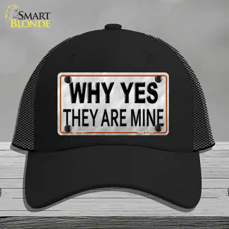 HAT01-MLP-11671 Why Yes They Are Mine Novelty License Plate Hat, Mesh - Black