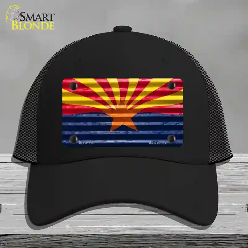 HAT01-MLP-11815 Arizona Flag Novelty License Plate Hat, Mesh - Black