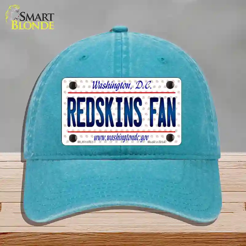 HAT10-MLP-10782 Redskins Fan Washington DC Novelty License Plate Hat, Unconstructed Cotton - Lake Blue