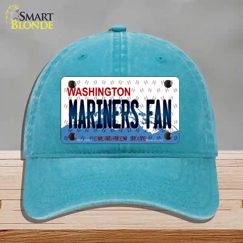 HAT10-MLP-10801 Mariners Fan Washington Novelty License Plate Hat, Unconstructed Cotton - Lake Blue