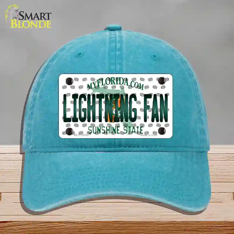 HAT10-MLP-10830 Lightning Fan Florida Novelty License Plate Hat, Unconstructed Cotton - Lake Blue