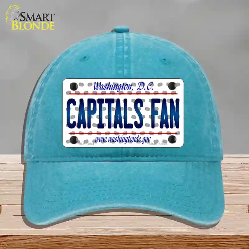 HAT10-MLP-10844 Capitals Fan Washington DC Novelty License Plate Hat, Unconstructed Cotton - Lake Blue