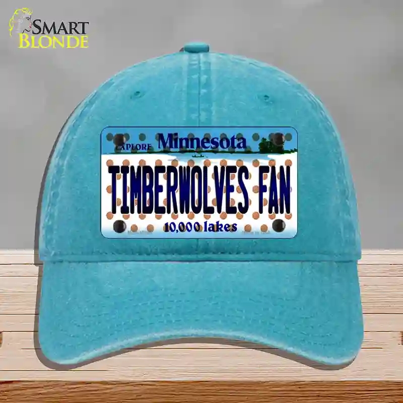 HAT10-MLP-10864 Timberwolves Fan Minnesota Novelty License Plate Hat, Unconstructed Cotton - Lake Blue