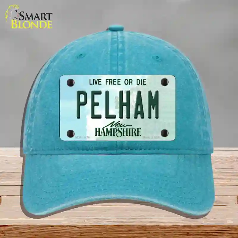HAT10-MLP-11150 Pelham   Hampshire State Novelty License Plate Hat, Unconstructed Cotton - Lake Blue