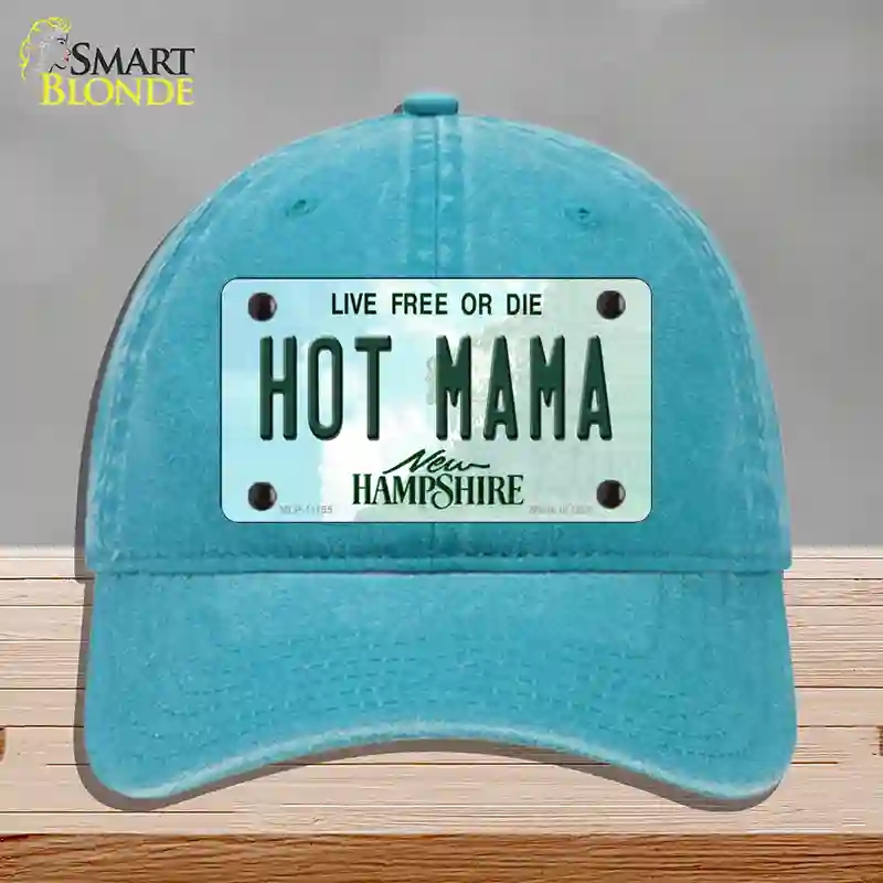 HAT10-MLP-11155 Hot Mama   Hampshire State Novelty License Plate Hat, Unconstructed Cotton - Lake Blue