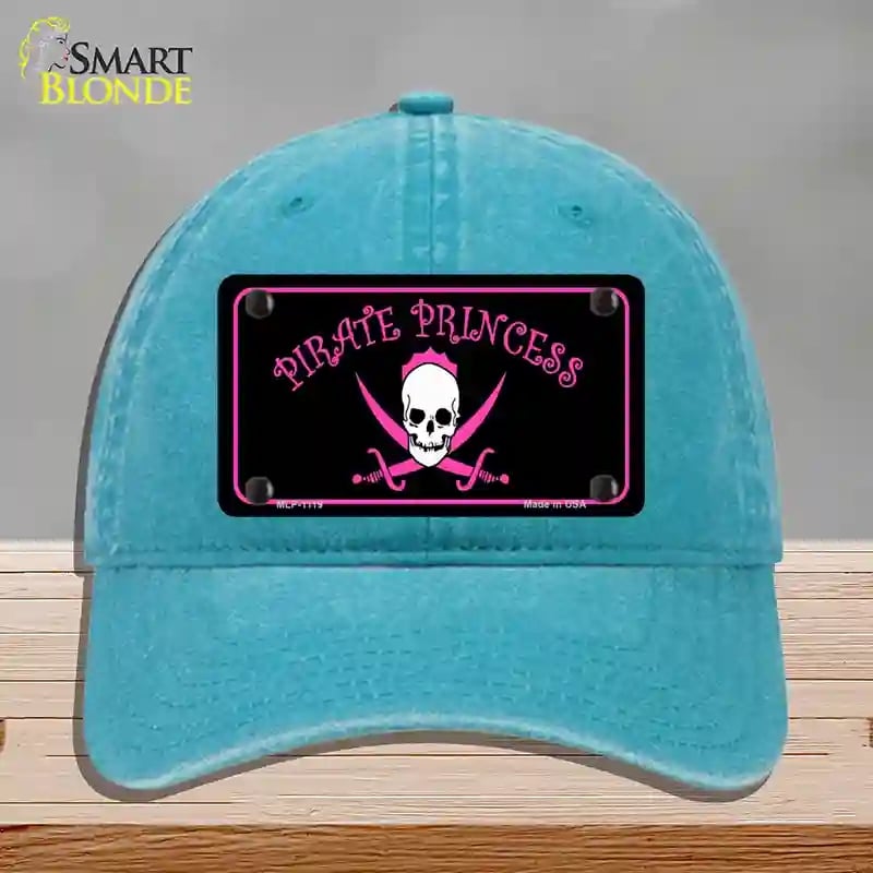 HAT10-MLP-1119 Pirate Princess Novelty License Plate Hat, Unconstructed Cotton - Lake Blue
