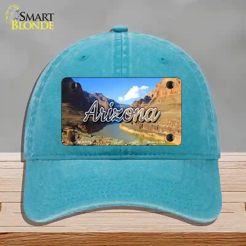 HAT10-MLP-11585 Arizona Canyon State Novelty License Plate Hat, Unconstructed Cotton - Lake Blue