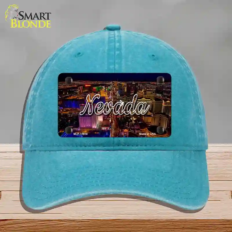 HAT10-MLP-11614 Nevada City Lights State Novelty License Plate Hat, Unconstructed Cotton - Lake Blue