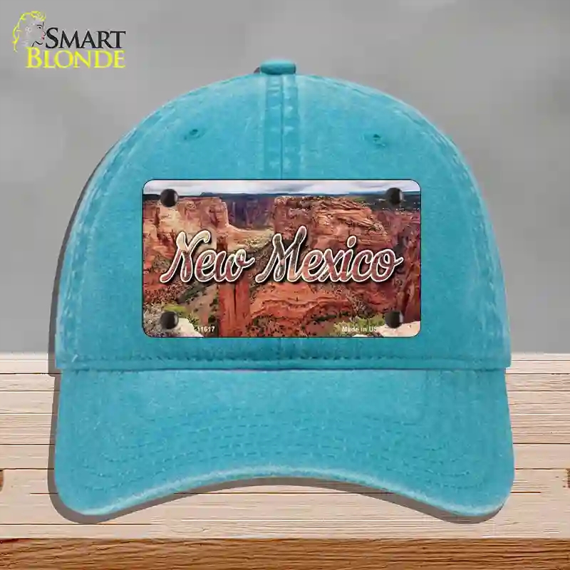 HAT10-MLP-11617   Mexico Red Canyon State Novelty License Plate Hat, Unconstructed Cotton - Lake Blue