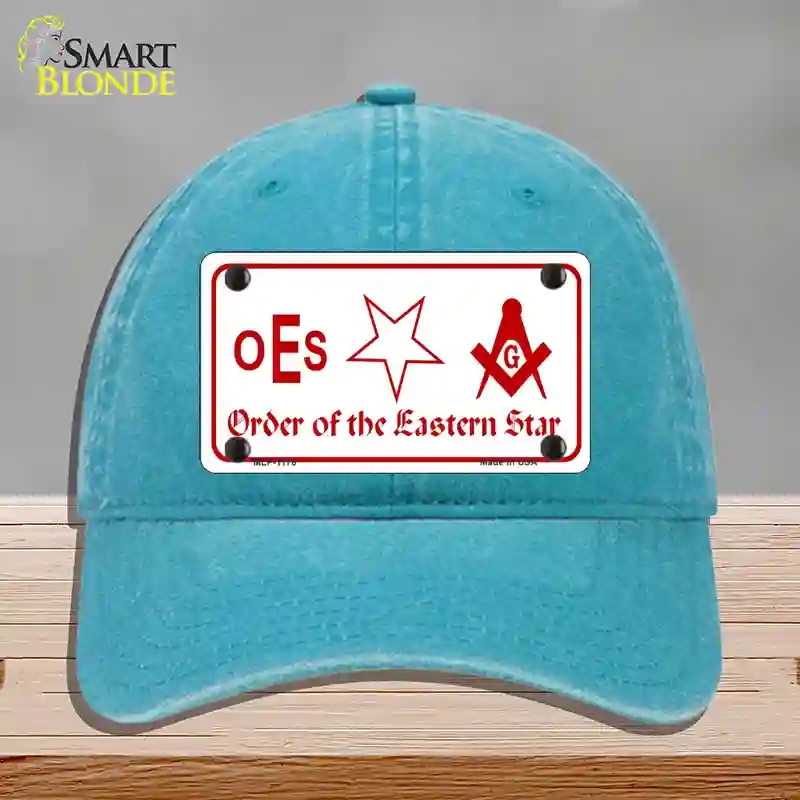 HAT10-MLP-1176 Order of the Eastern Star Novelty License Plate Hat, Unconstructed Cotton - Lake Blue