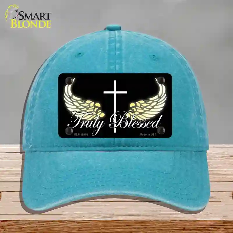 HAT10-MLP-11940 Truly Blessed Novelty License Plate Hat, Unconstructed Cotton - Lake Blue