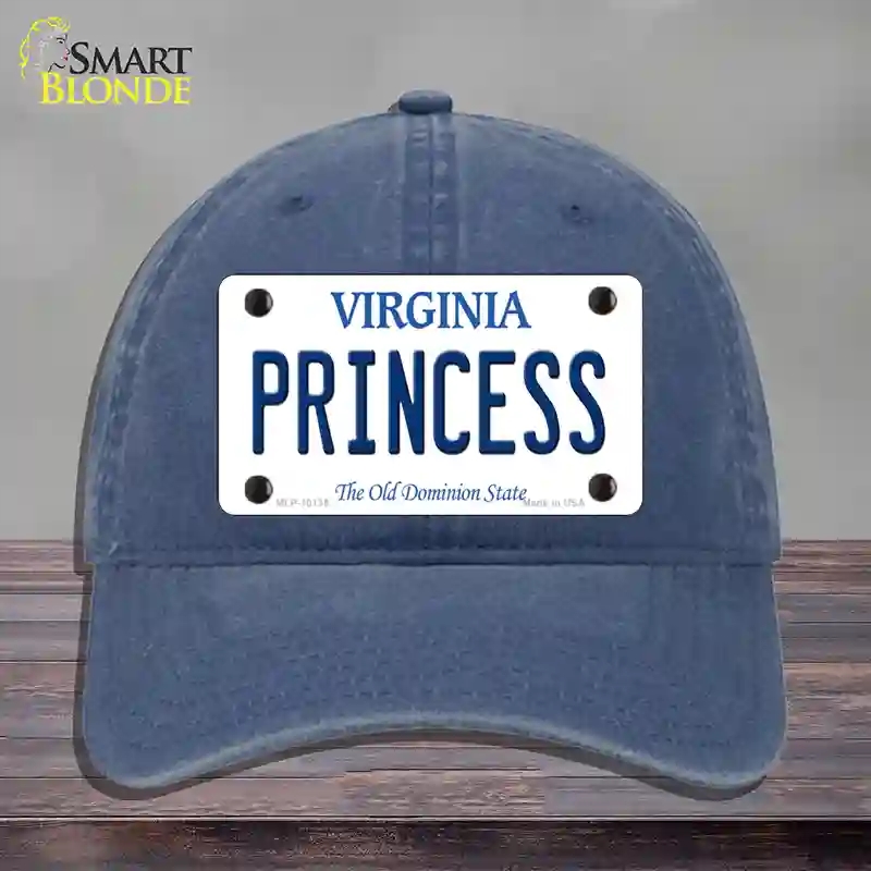 HAT11-MLP-10135 Princess Virginia Novelty License Plate Hat, Unconstructed Cotton - Navy