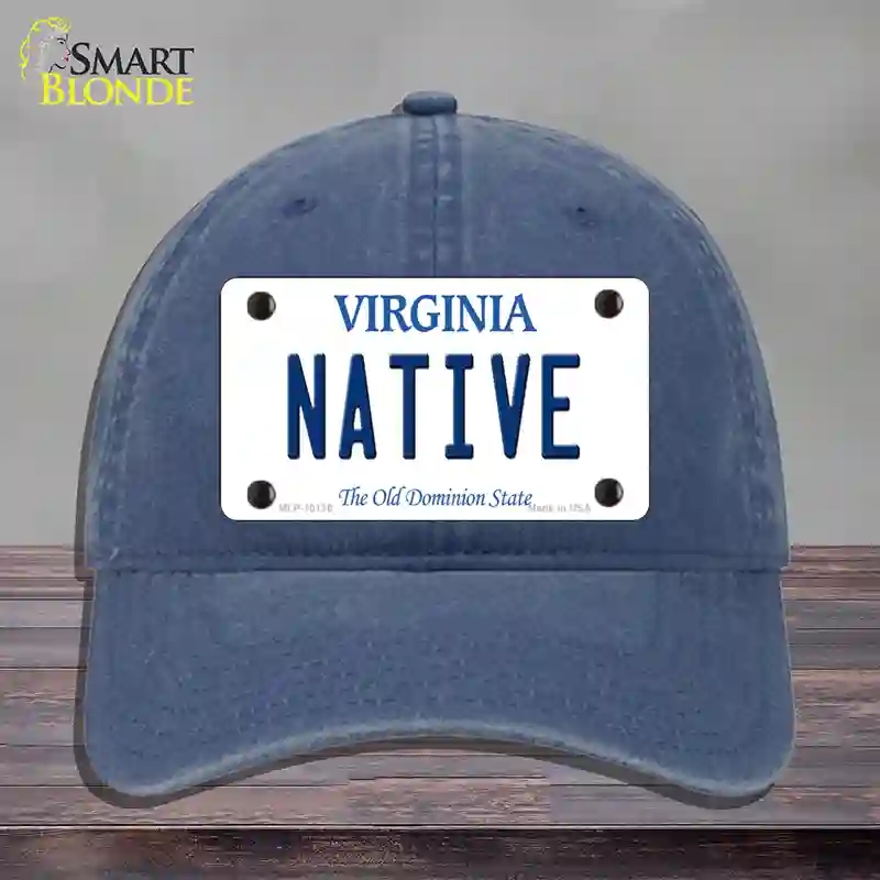 HAT11-MLP-10136 Native Virginia Novelty License Plate Hat, Unconstructed Cotton - Navy