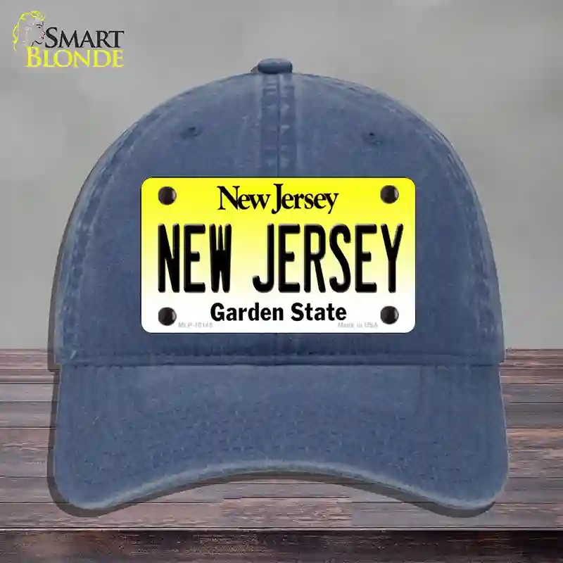 HAT11-MLP-10145   Jersey Garden State Novelty License Plate Hat, Unconstructed Cotton - Navy