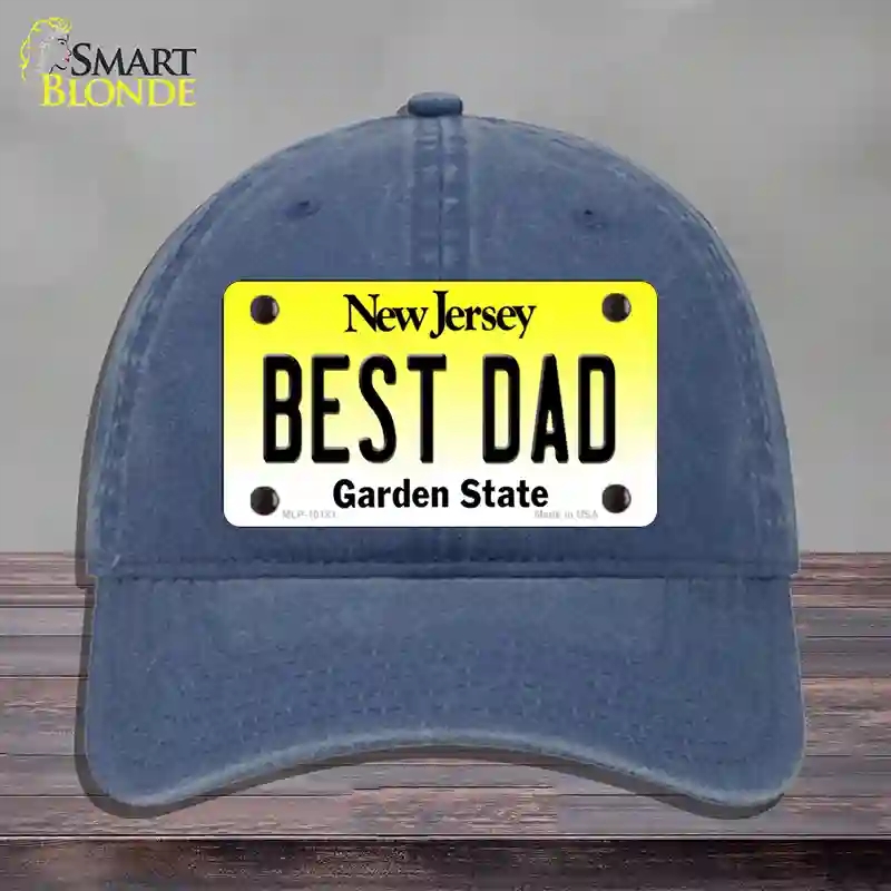 HAT11-MLP-10181 Best Dad   Jersey Novelty License Plate Hat, Unconstructed Cotton - Navy