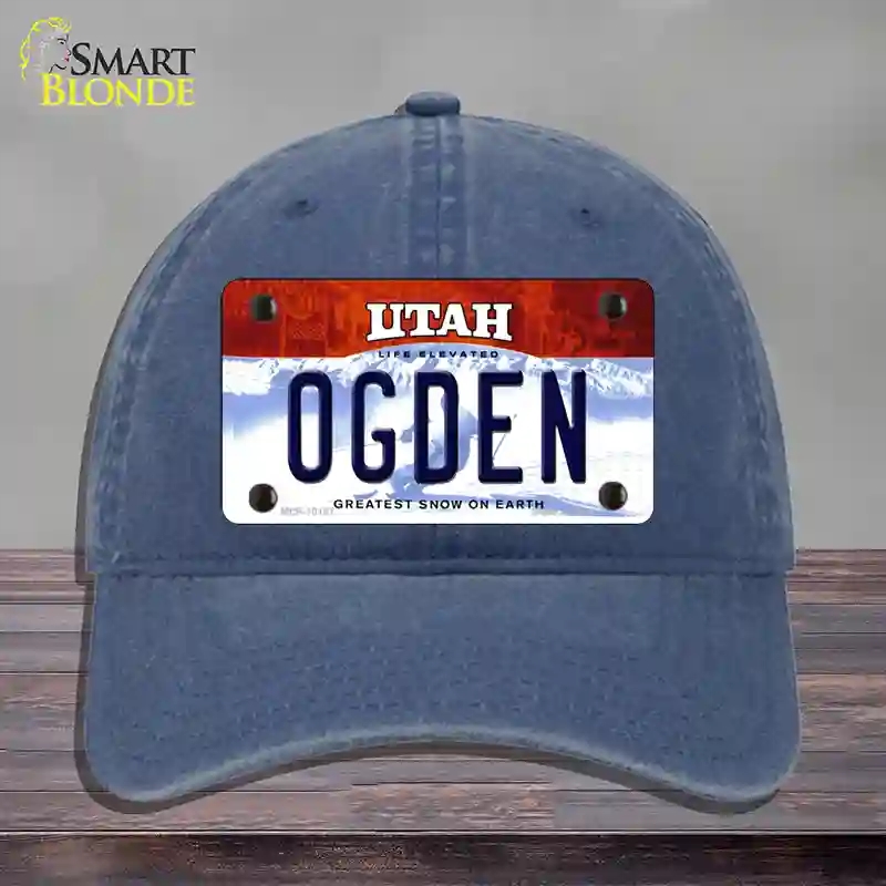 HAT11-MLP-10187 Ogden Utah Novelty License Plate Hat, Unconstructed Cotton - Navy
