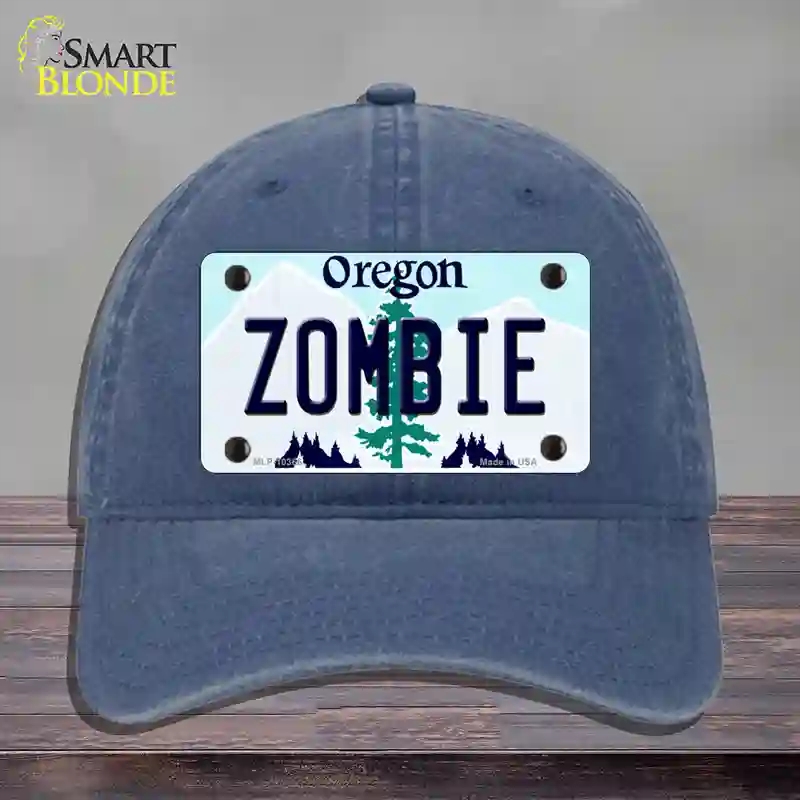 HAT11-MLP-10366 Zombie Oregon Novelty License Plate Hat, Unconstructed Cotton - Navy