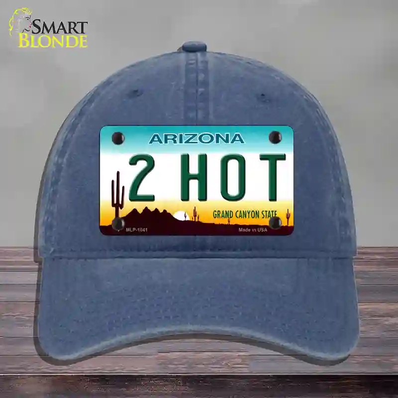 HAT11-MLP-1041 2 Hot Arizona Novelty License Plate Hat, Unconstructed Cotton - Navy