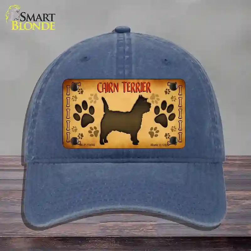 HAT11-MLP-10435 Cairn Terrier Novelty License Plate Hat, Unconstructed Cotton - Navy