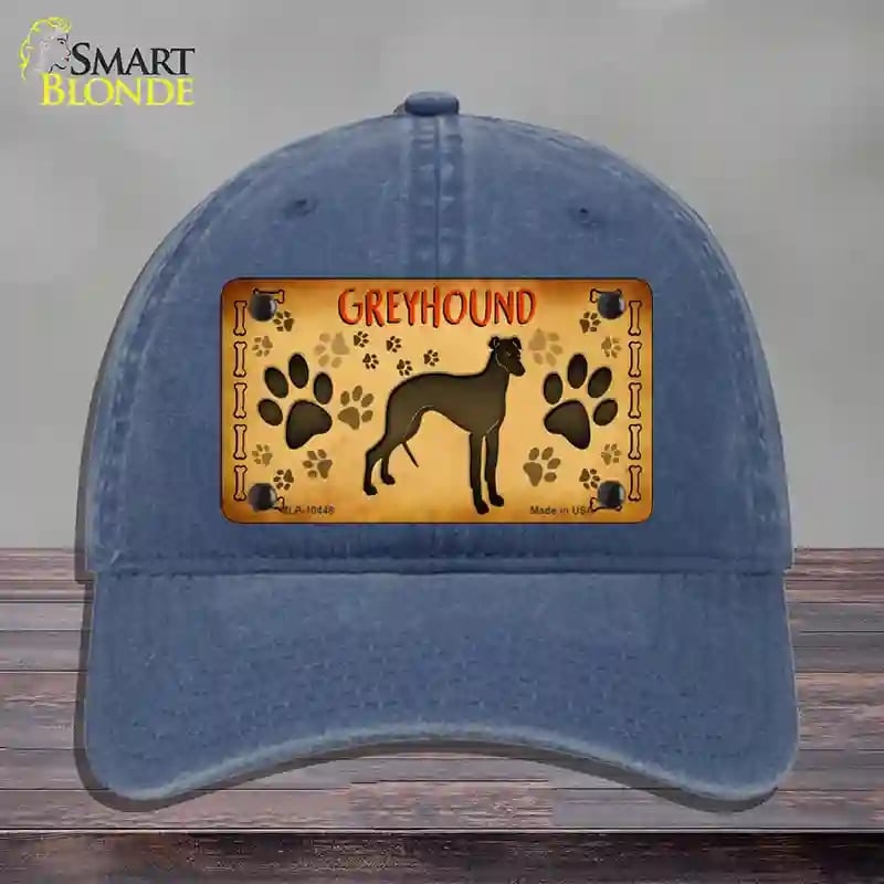 HAT11-MLP-10448 Greyhound Novelty License Plate Hat, Unconstructed Cotton - Navy