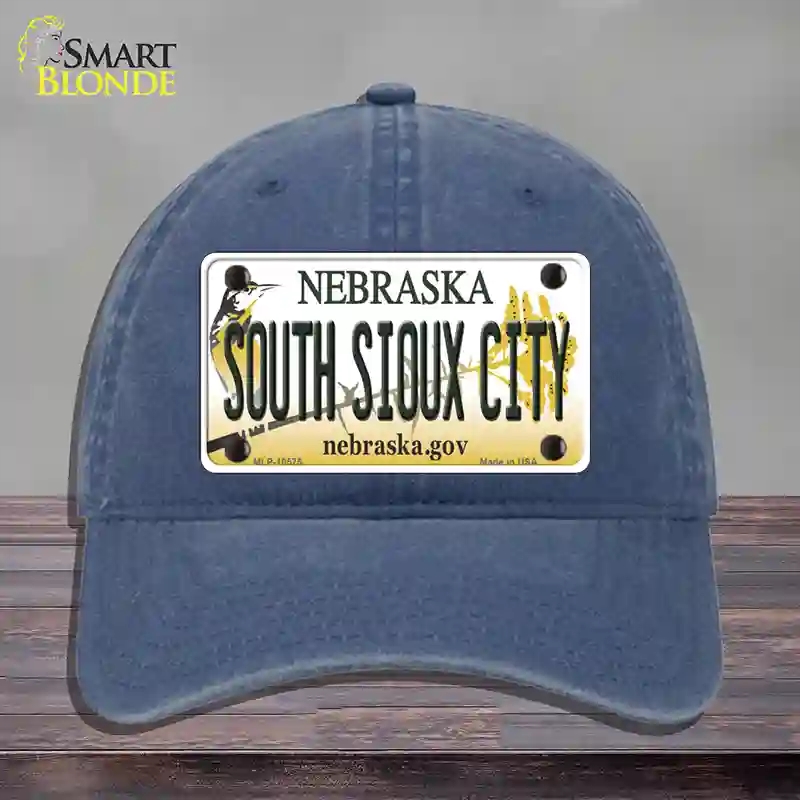 HAT11-MLP-10575 South Sioux City Nebraska Novelty License Plate Hat, Unconstructed Cotton - Navy