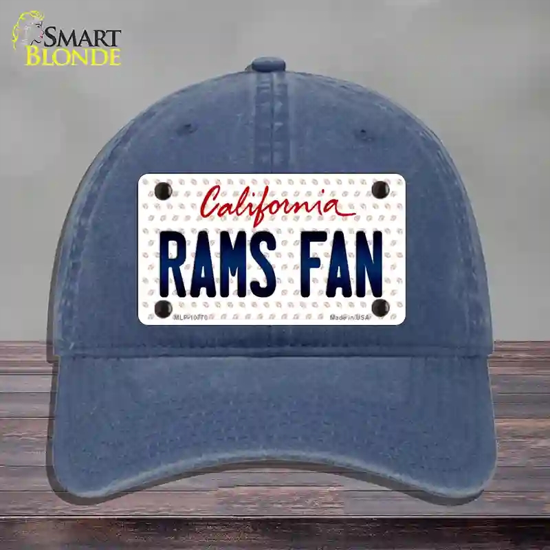 HAT11-MLP-10770 Rams Fan California Novelty License Plate Hat, Unconstructed Cotton - Navy