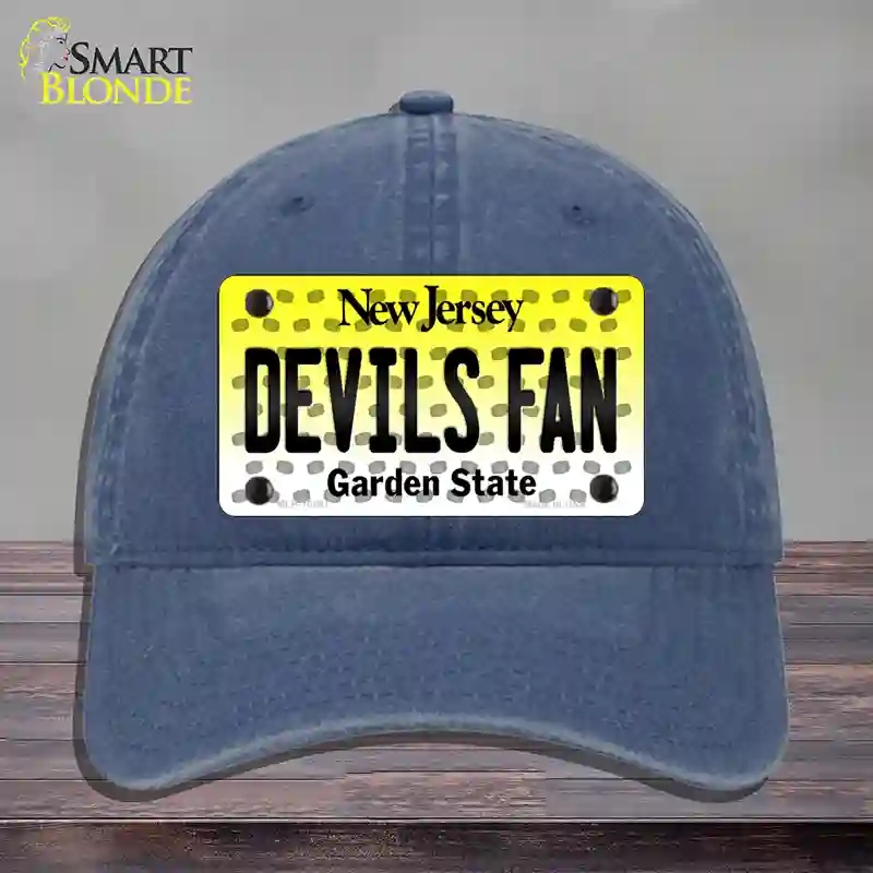HAT11-MLP-10847 Devils Fan   Jersey Novelty License Plate Hat, Unconstructed Cotton - Navy