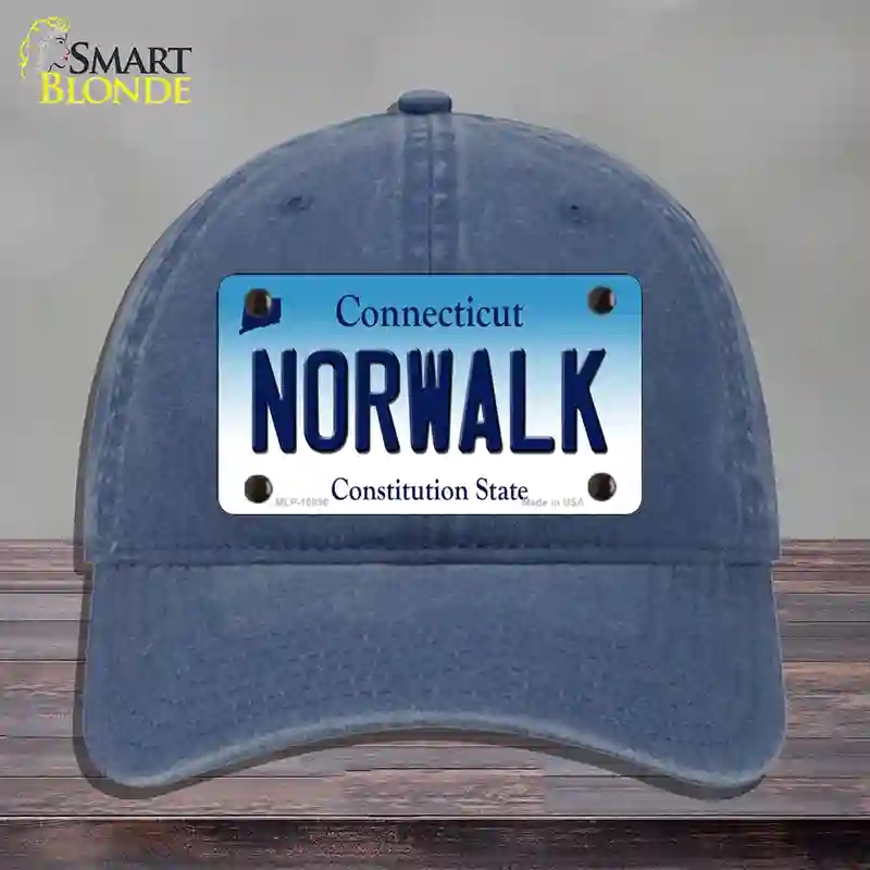 HAT11-MLP-10896 Norwalk Connecticut Novelty License Plate Hat, Unconstructed Cotton - Navy