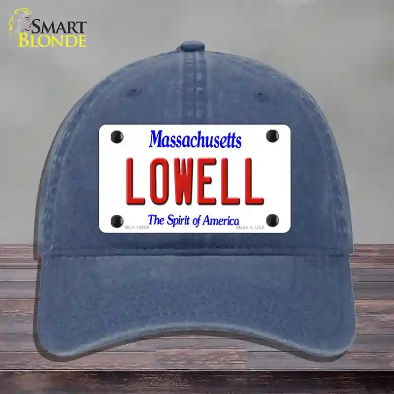 HAT11-MLP-10986 Lowell Massachusetts Novelty License Plate Hat, Unconstructed Cotton - Navy