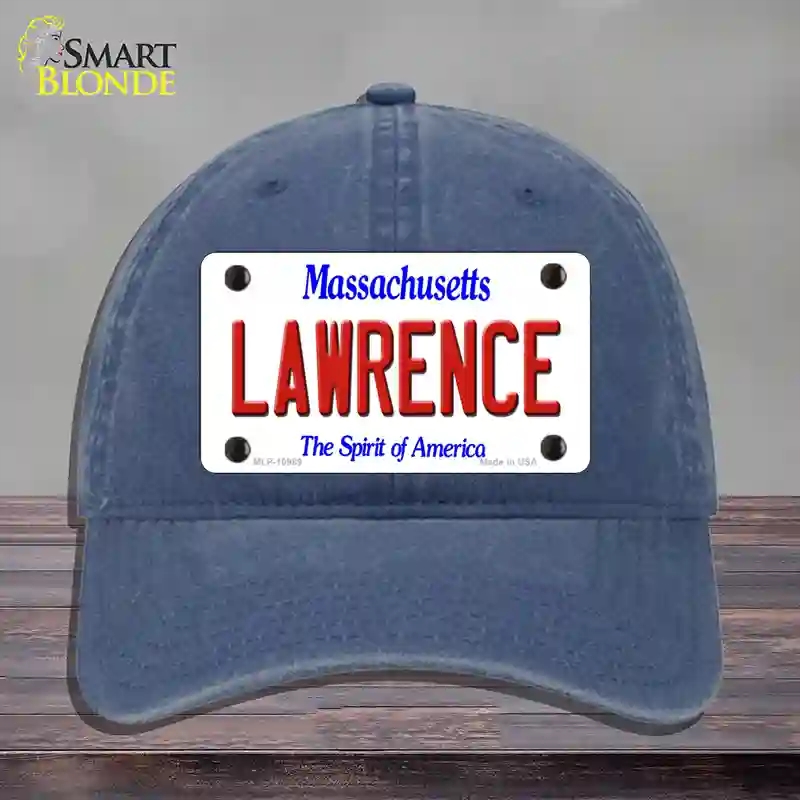 HAT11-MLP-10989 Lawrence Massachusetts Novelty License Plate Hat, Unconstructed Cotton - Navy