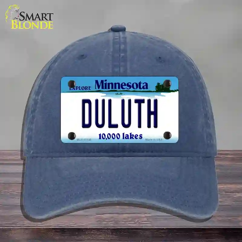 HAT11-MLP-11039 Duluth Minnesota State Novelty License Plate Hat, Unconstructed Cotton - Navy