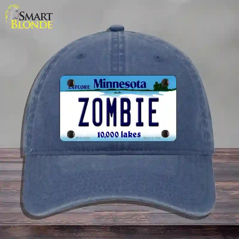 HAT11-MLP-11062 Zombie Minnesota State Novelty License Plate Hat, Unconstructed Cotton - Navy