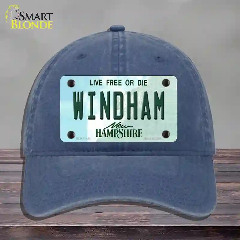 HAT11-MLP-11148 Windham   Hampshire State Novelty License Plate Hat, Unconstructed Cotton - Navy
