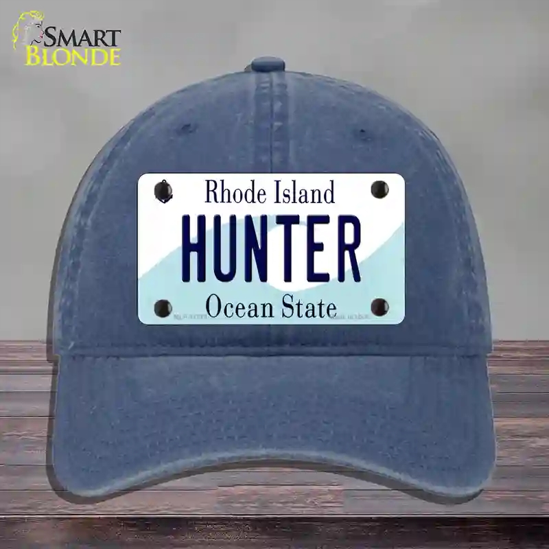 HAT11-MLP-11218 Hunter Rhode Island State Novelty License Plate Hat, Unconstructed Cotton - Navy