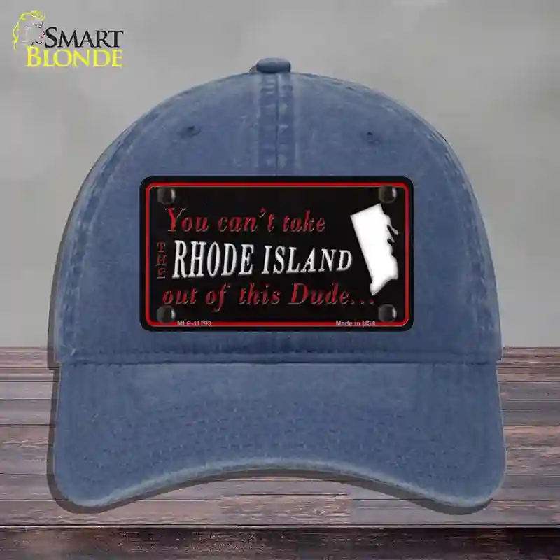 HAT11-MLP-11293 Rhode Island Dude Novelty License Plate Hat, Unconstructed Cotton - Navy