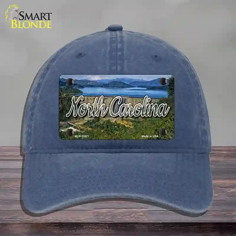 HAT11-MLP-11621 North Carolina Dam State Novelty License Plate Hat, Unconstructed Cotton - Navy
