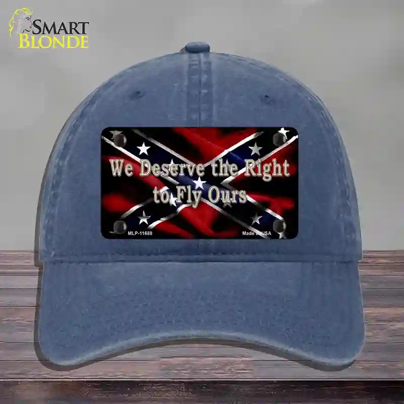 HAT11-MLP-11688 We Deserve the Right Novelty License Plate Hat, Unconstructed Cotton - Navy
