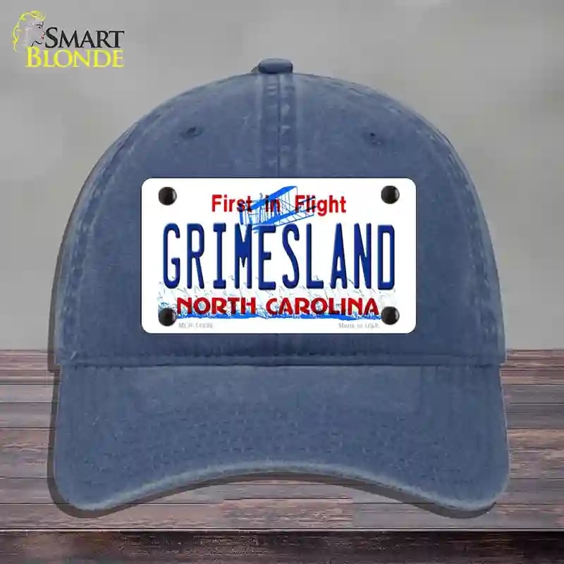 HAT11-MLP-11839 Grimesland North Carolina Novelty License Plate Hat, Unconstructed Cotton - Navy