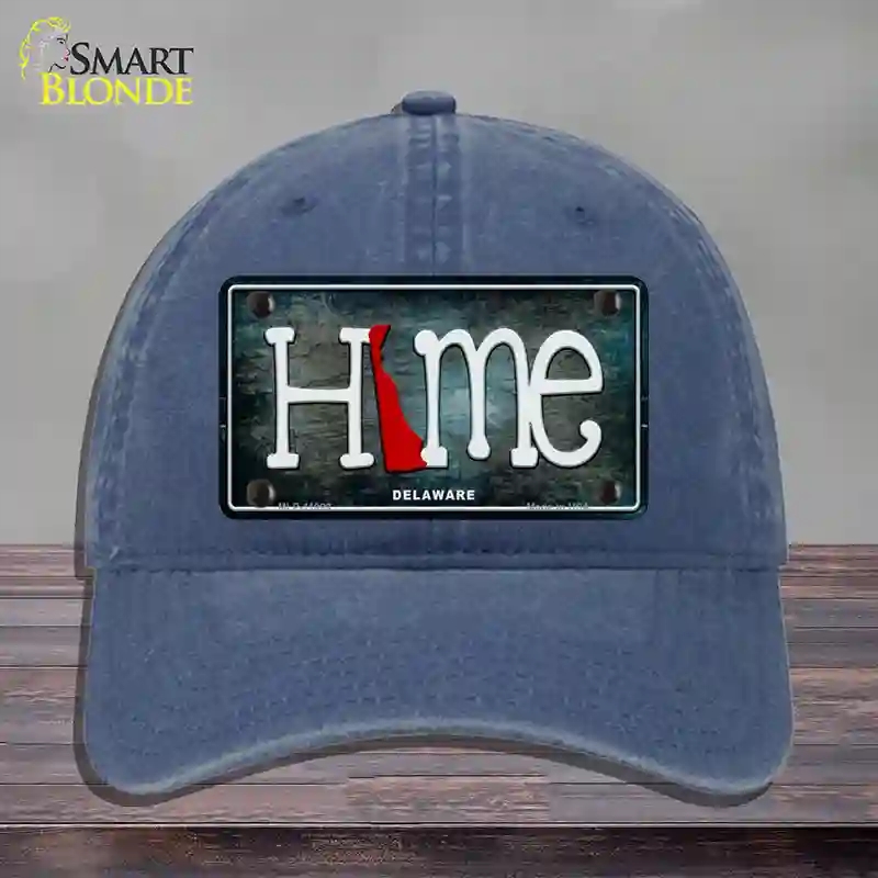 HAT11-MLP-11999 Delaware Home State Outline Novelty License Plate Hat, Unconstructed Cotton - Navy