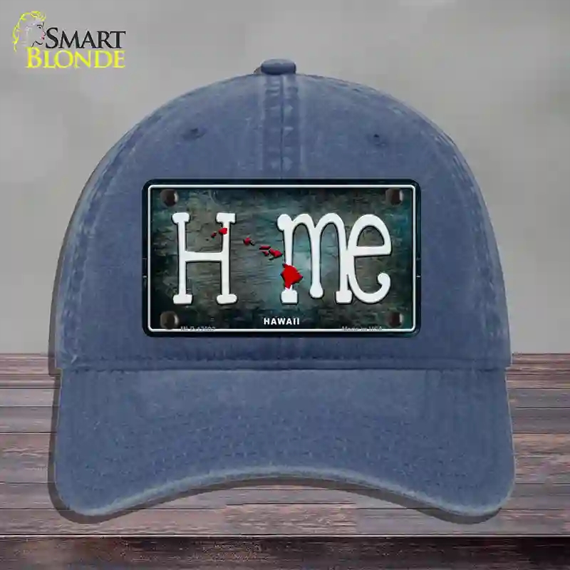 HAT11-MLP-12002 Hawaii Home State Outline Novelty License Plate Hat, Unconstructed Cotton - Navy