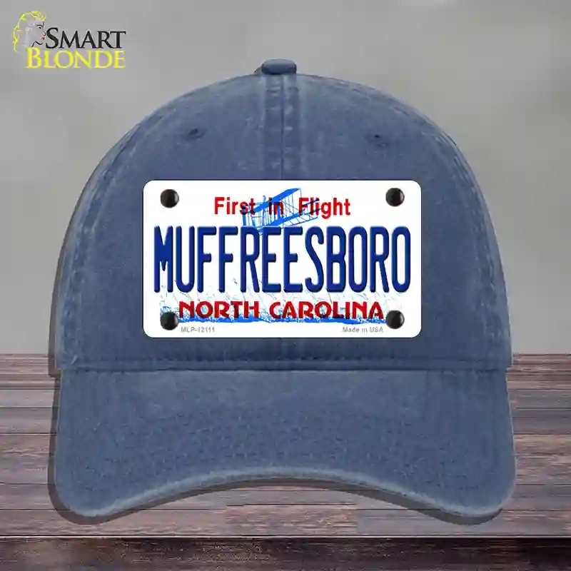 HAT11-MLP-12111 Muffreesboro North Carolina State Novelty License Plate Hat, Unconstructed Cotton - Navy