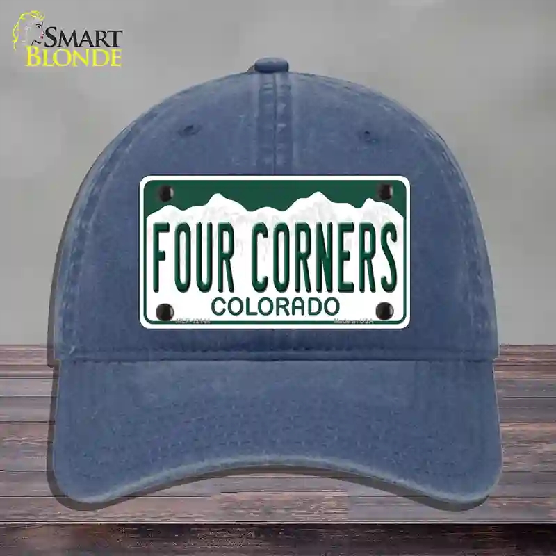 HAT11-MLP-12144 Four Corners Colorado Novelty License Plate Hat, Unconstructed Cotton - Navy