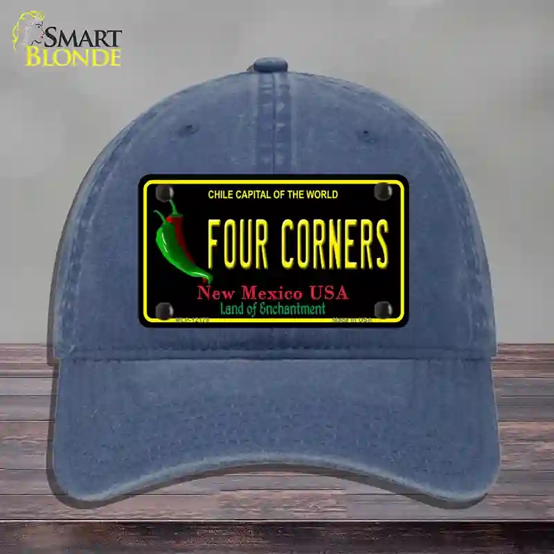 HAT11-MLP-12178 Four Corners   Mexico Black Novelty License Plate Hat, Unconstructed Cotton - Navy