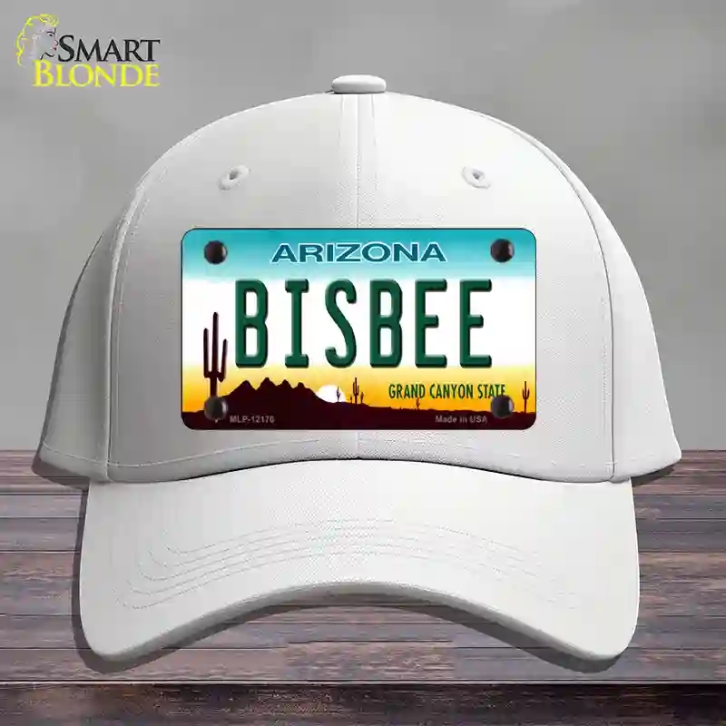 HAT21-MLP-12176 Bisbee Arizona Novelty License Plate Hat, Cotton - White