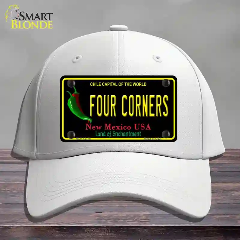HAT21-MLP-12178 Four Corners   Mexico Black Novelty License Plate Hat, Cotton - White