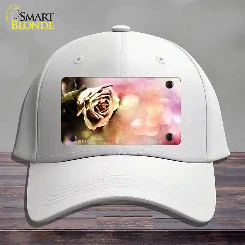 HAT21-MLP-12214 Watercolor Rose Novelty License Plate Hat, Cotton - White