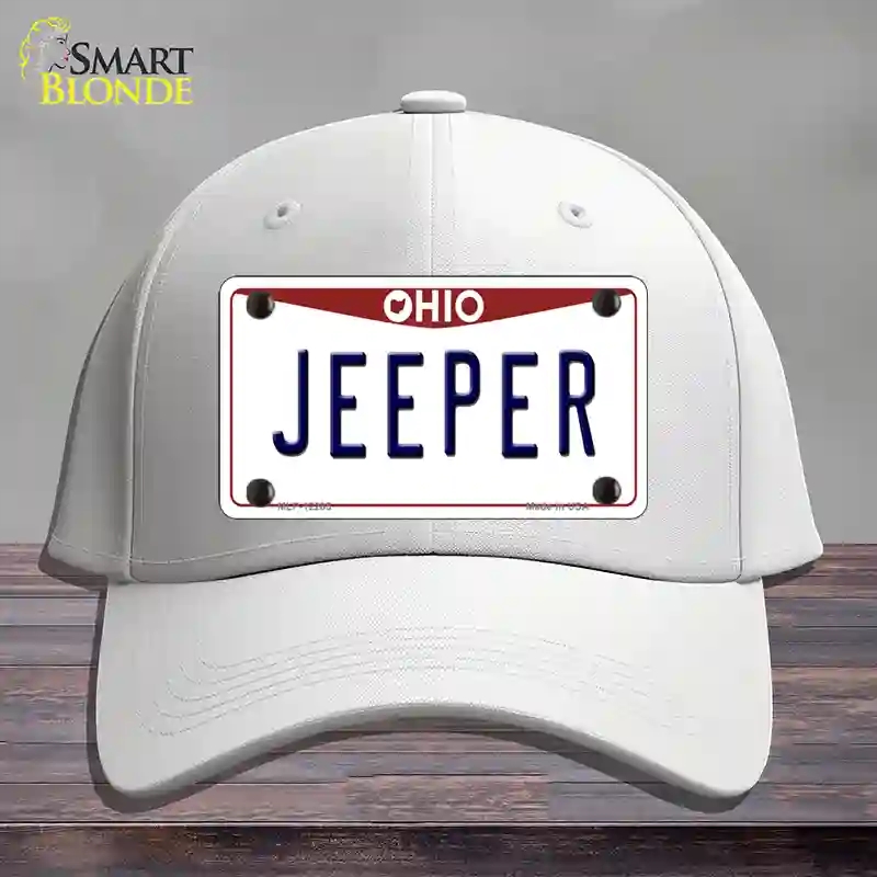 HAT21-MLP-12285 Ohio Jeeper Novelty License Plate Hat, Cotton - White